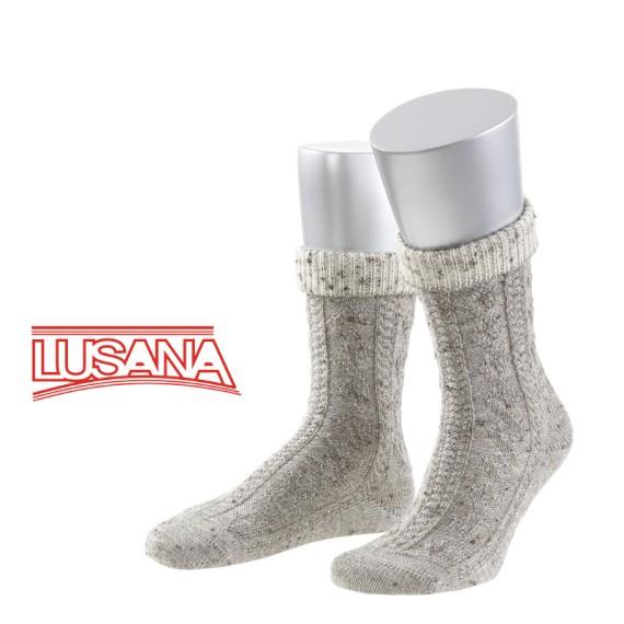 Lusana Umschlagsocken Socken kurz 2-farbig