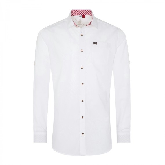Spieth & Wensky Trachtenhemd Kessel Slim Fit weiß/rot