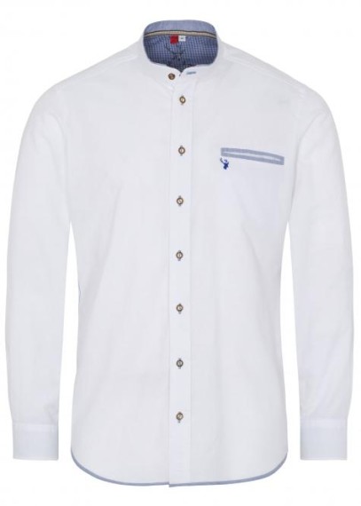 Spieth & Wensky Trachtenhemd Nori-Hemd Slim Fit weiß/blau