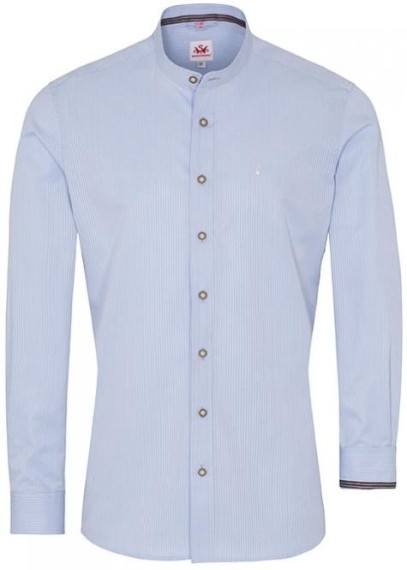 Spieth & Wensky Trachtenhemd Sandro Slim Fit h,blau/grau